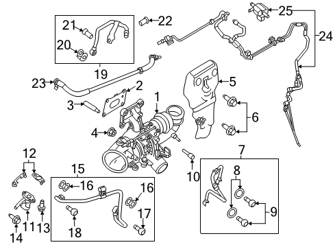 2017 Ford Focus Turbocharger Oil Outlet Tube Diagram for CJ5Z-6L092-B