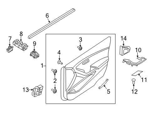 2014 Hyundai Elantra GT Front Door Switch Assembly-Outside Mirror Control Diagram for 93573-A5020