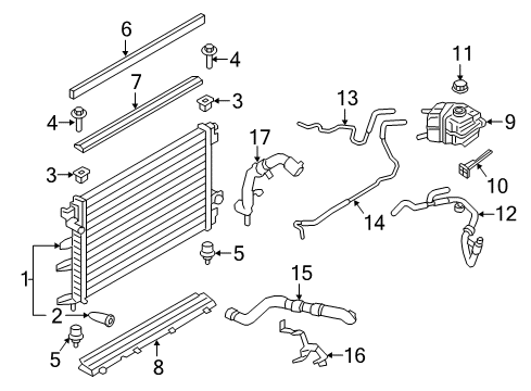 2017 Lincoln Continental Radiator & Components Lower Hose Diagram for G3GZ-8286-A