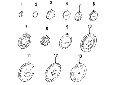 1985 Toyota Camry Wheel Covers & Trim Center Cap Diagram for 42603-32030