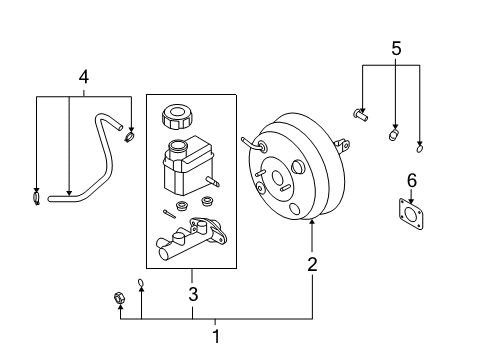 2007 Hyundai Santa Fe Hydraulic System Hose Assembly-Brake Booster Vacuum Diagram for 59130-0W300