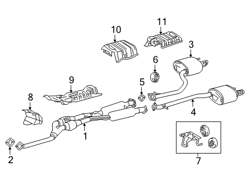 2018 Lexus GS300 Exhaust Components Exhaust Tail Pipe Assembly, Left Diagram for 17440-36101