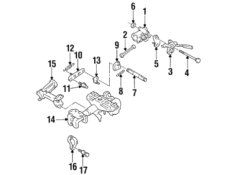 1996 Lexus LX450 Housing & Components Upper Housing Spring Diagram for 45820-35010