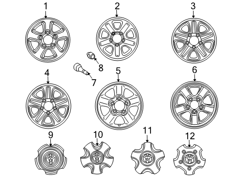 2004 Toyota Land Cruiser Wheels, Covers & Trim Center Cap Diagram for 42603-60570