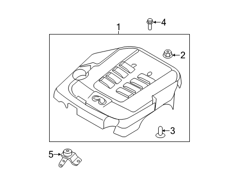 2013 Infiniti M56 Engine Appearance Cover Bracket Ornament Diagram for 14049-1MC1B