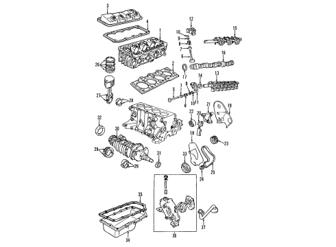 2004 Dodge Neon Engine Parts, Mounts, Cylinder Head & Valves, Camshaft & Timing, Oil Pan, Oil Pump, Balance Shafts, Crankshaft & Bearings, Pistons, Rings & Bearings TENSIONER-Belt Diagram for 4884320AA