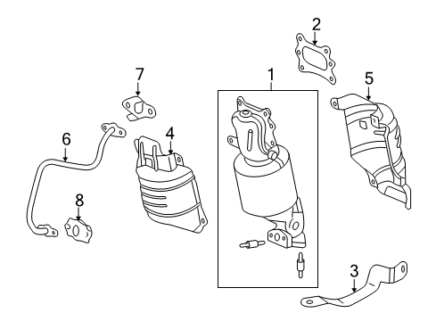 2017 Honda Accord EGR System Converter Assy., RR. Primary Diagram for 18280-5G0-A10