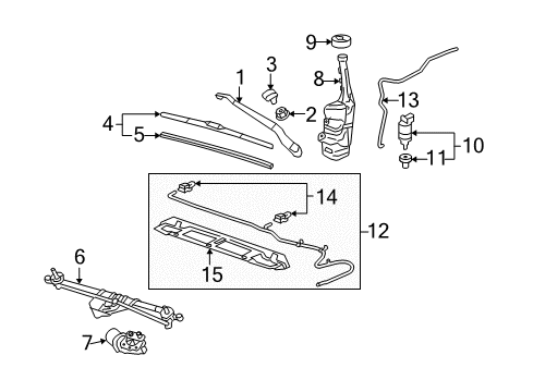 2013 Chevrolet Camaro Wiper & Washer Components Washer Hose Diagram for 92240337