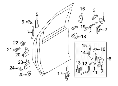 2022 Ford E-350 Super Duty Lock & Hardware Lock Cylinder Diagram for 6C2Z-1521984-A