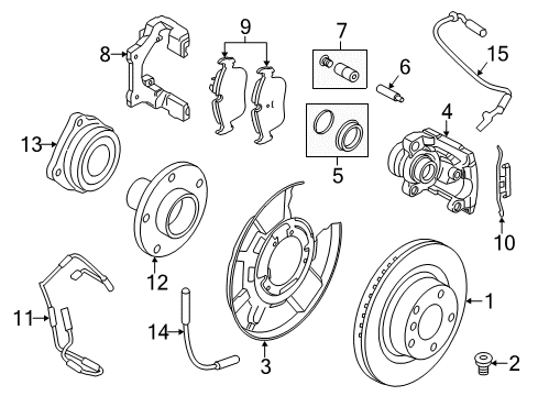 2013 BMW X1 Brake Components Rear Brake Pad Wear Sensor Diagram for 34356792565