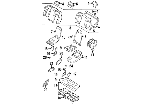 1997 Nissan Quest Rear Seat Components Cushion Assy-Rear Seat Diagram for 88300-1B302