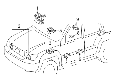 2018 Lexus LX570 Air Bag Components Spiral Cable Sub-Assembly With Sensor Diagram for 84307-30270
