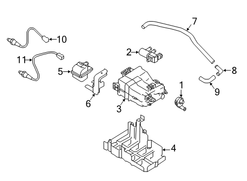 2019 Nissan Kicks Emission Components Hose-Anti Evaporation Control Diagram for 18791-5RL0B