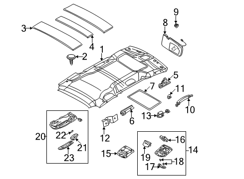 2002 Kia Sedona Auxiliary Heater & A/C Lamp-Rear Room, RH Diagram for 0K55351310F68