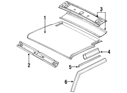 1994 Isuzu Amigo Roof & Components Lens, Luggage Room Lamp Diagram for 8-94289-167-1