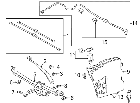2022 Toyota GR Supra Wiper Components Wiper Arm Diagram for 85211-WAA04