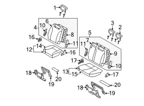 2008 Kia Sedona Rear Seat Components Board Assembly-3RD Seat Diagram for 893644D220BQ