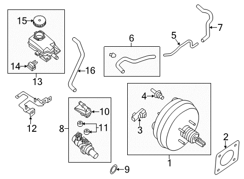 2015 Nissan Pathfinder Hydraulic System Booster Assy-Brake Diagram for 47210-3JV0A
