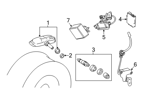 2019 Lexus NX300h Tire Pressure Monitoring Transmitter, Tire Pressure Monitor Diagram for 8976C-78011