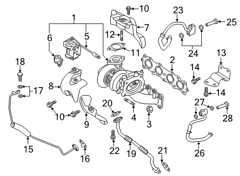 2020 Hyundai Santa Fe Turbocharger Stud Diagram for 282332C400