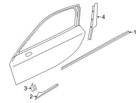 2014 BMW i8 Exterior Trim - Door Channel Cover, Short, Outer Left Diagram for 51337343201