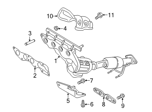 2016 Lincoln MKZ Exhaust Manifold Manifold With Converter Diagram for FS7Z-5G232-C