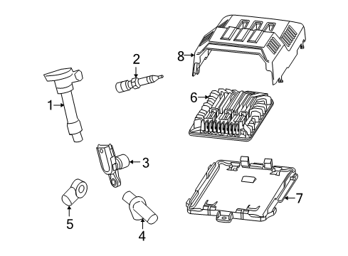 2012 GMC Terrain Powertrain Control Spark Plug Diagram for 12681658