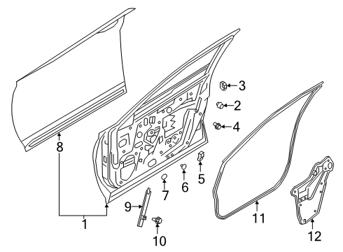 2020 Infiniti QX50 Front Door Insulator-Front Door Diagram for 80864-4GA0A