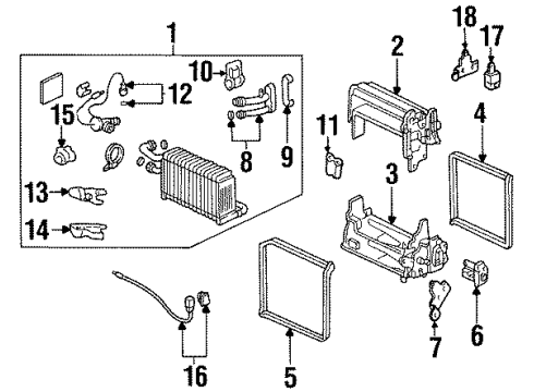 1995 Acura TL Automatic Temperature Controls Cover, Expansion Valve (Lower) Diagram for 80282-SW5-A01