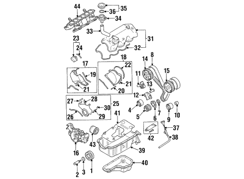 1995 Mitsubishi Montero Filters Gasket-Timing Cover Diagram for MD191946