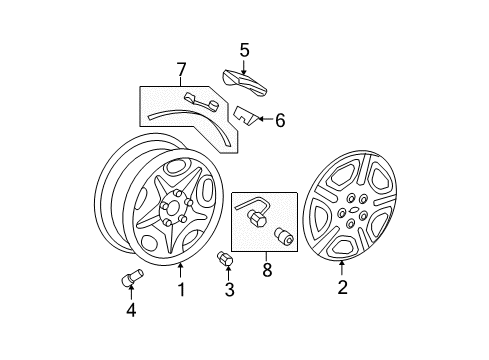 2006 Ford Freestar Tire Pressure Monitoring Tire Sensor Clip Diagram for 6L2Z-14C202-B