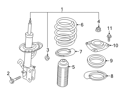 2022 Nissan LEAF Struts & Components - Front Front Spring Seat Diagram for 54034-4MA0A