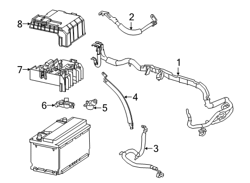 2021 GMC Sierra 1500 Battery Cables Negative Cable Diagram for 84602526