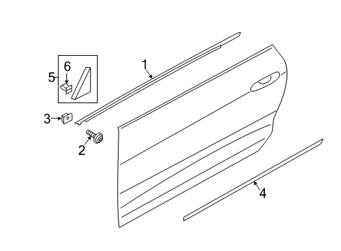 2019 Ford Mustang Exterior Trim - Door Belt Weatherstrip Diagram for FR3Z-6321453-D