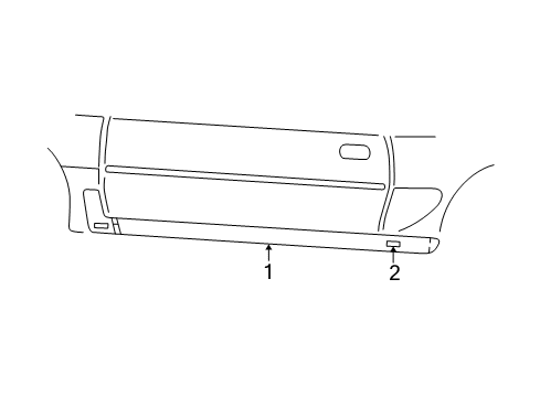 1999 Ford Mustang Exterior Trim - Pillars, Rocker & Floor Rocker Molding Retainer Diagram for F4ZZ-6310182-A