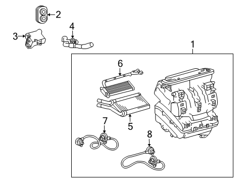 2009 Pontiac Vibe A/C Evaporator & Heater Components Control Module Diagram for 19183793