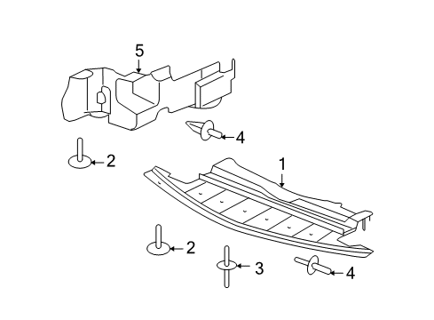 2007 Saturn Aura Splash Shields Shield-Engine Splash (LH) Diagram for 22729193