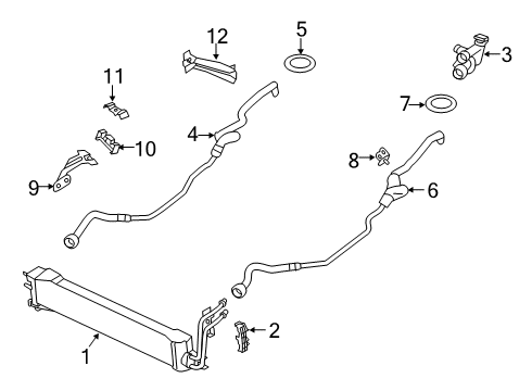 2021 BMW X7 Oil Cooler TRANSMISSION OIL COOLER LINE Diagram for 17229500611