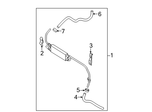 2018 Nissan Titan Power Steering Oil Cooler Oil Cooler Assembly - Power Steering Diagram for 49790-EZ50D