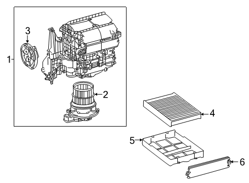 2022 Lexus RX450hL Blower Motor & Fan Blower Assembly Diagram for 87130-0E130