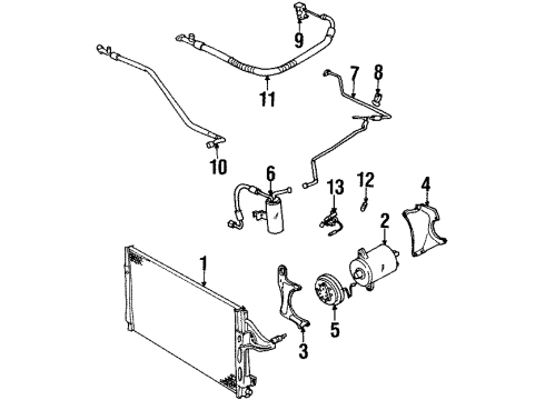 2002 Saturn SC2 A/C Condenser, Compressor & Lines Compressor Asm, A/C (Remanufacture) Diagram for 19130488