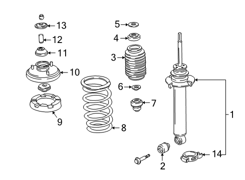1998 Acura NSX Struts & Components - Front End, Dust Cover Diagram for 51689-SL0-003