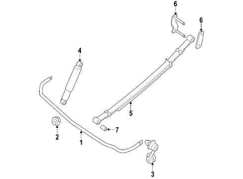 2006 Nissan Xterra Rear Suspension Components, Stabilizer Bar, Shocks & Components Stabilizer-Rear Diagram for 56230-EA020