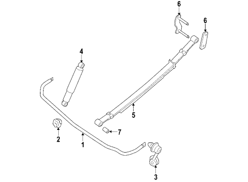 2006 Nissan Xterra Rear Suspension Components, Stabilizer Bar, Shocks & Components ABSORBER Kit-Shock, Rear Diagram for 56200-EA026