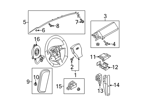 2006 Infiniti G35 Air Bag Components Module Assy-Air Bag, Driver Diagram for Y851M-AC700