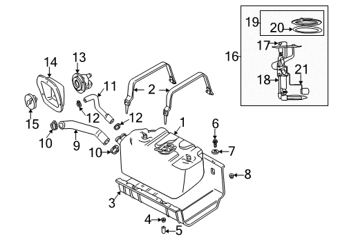 1998 Jeep Wrangler Senders Hose-Fuel Filler Diagram for 52100032AD