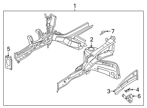 2021 Kia Soul Structural Components & Rails EXTN-Fender Apron Up Diagram for 645G2K0000