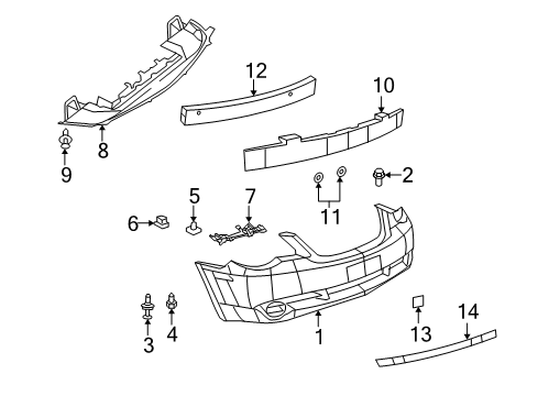 2008 Dodge Avenger Front Bumper Cover-Tow Hook Diagram for 1CF49TZZAA