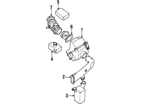 2002 Mercury Villager Air Inlet Air Cleaner Assembly Diagram for XF5Z-9600-AA