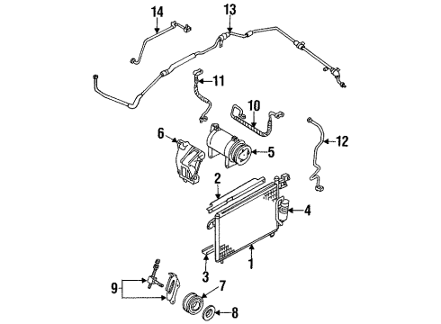 1996 Isuzu Trooper Air Conditioner Evaporator Assembly, Air Conditioner Diagram for 8-97143-361-0